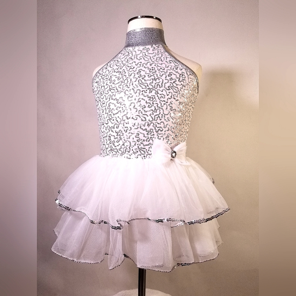 White tutu Sequin Dance Costume